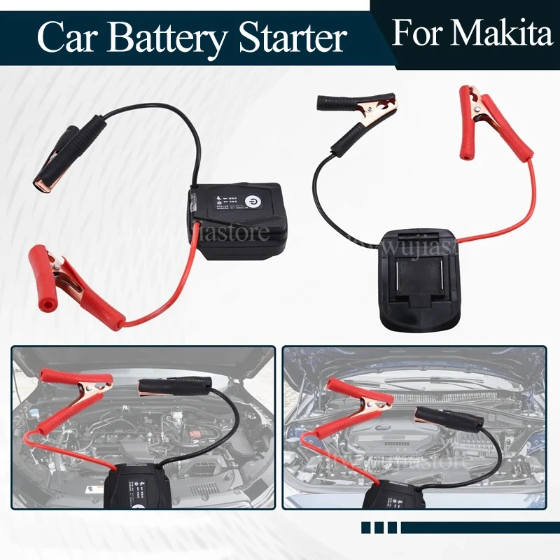 자동차 점프 스타터 어댑터 Makita 18V BL1830 리튬 이온 배터리 LED 조명 2USB 보조베터리 용 자동차 비상 시작 전원 공급 장치