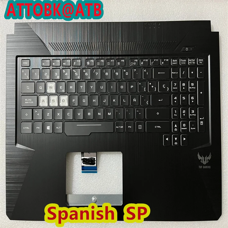 Teclado Portátil com Retroiluminação Rgb Shell c para Asus Tuf Fx705d Fx705dd Fx705du Fx705dt Fx705 Fx705gm Fx705dt Russo Espanhol Latino Eua