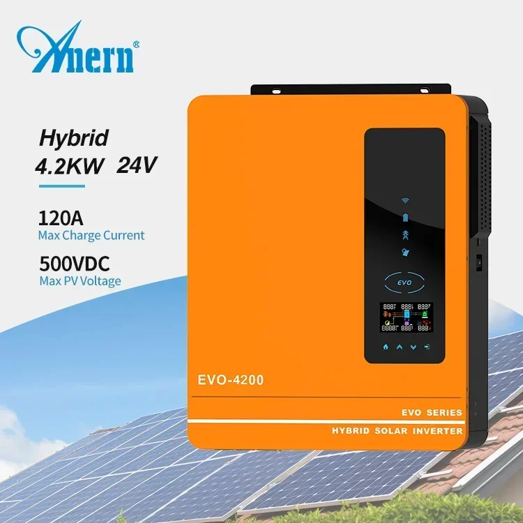 Anern off grid hybrid 3.6kw 4.2kw 6.2kw solar inverter with mppt charge ...