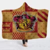 Magic Wizard Hogwartes House 3D Printed Plush Hooded Blanket Picnic Wearable Fleece Throw Warm Gift for Kids Adults 4