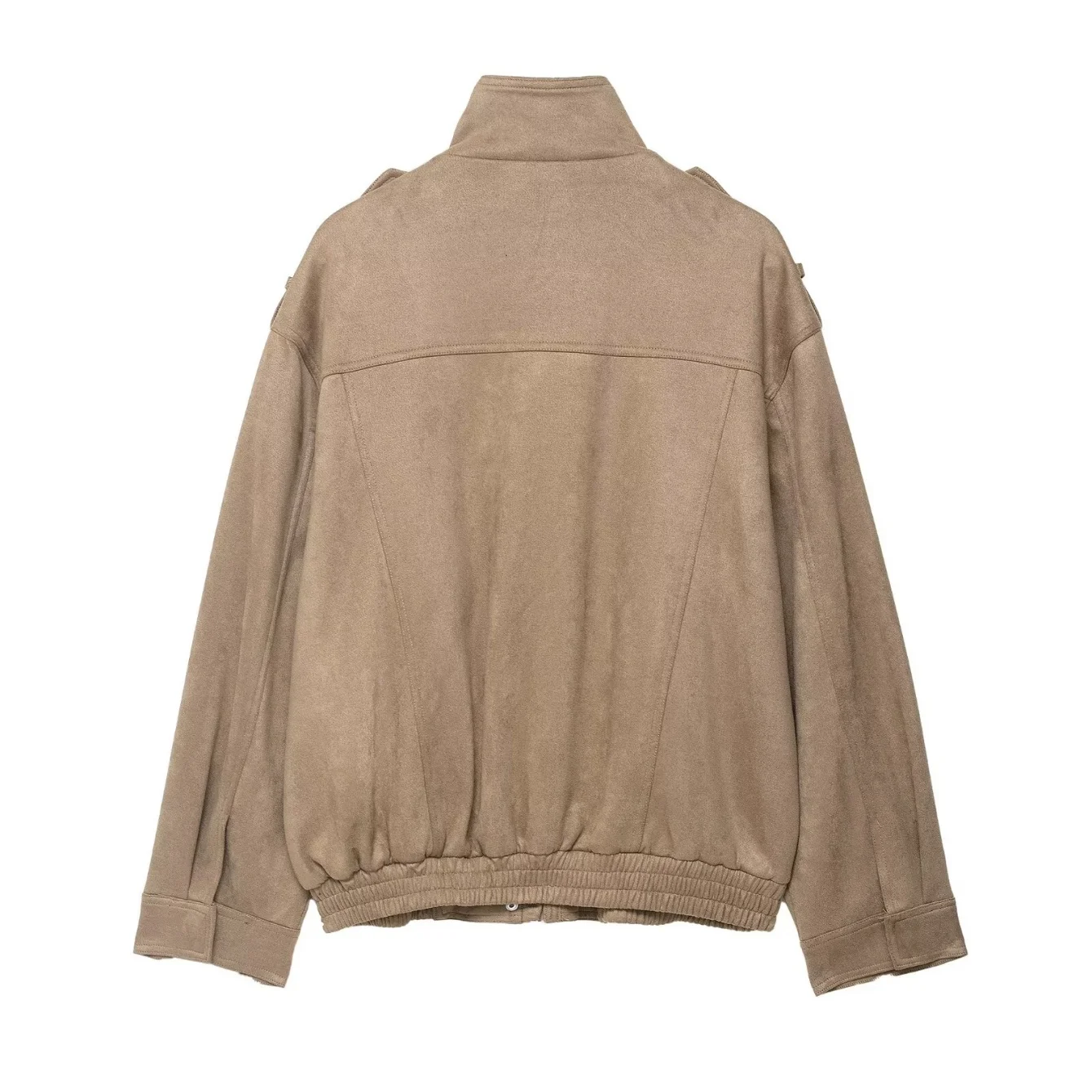 Women Fashion Casual Zipper Bomber Jacket S Female Autumn Winter Long Sleeve Pocket Coats Lady Solid Loose Outwears Streetwear