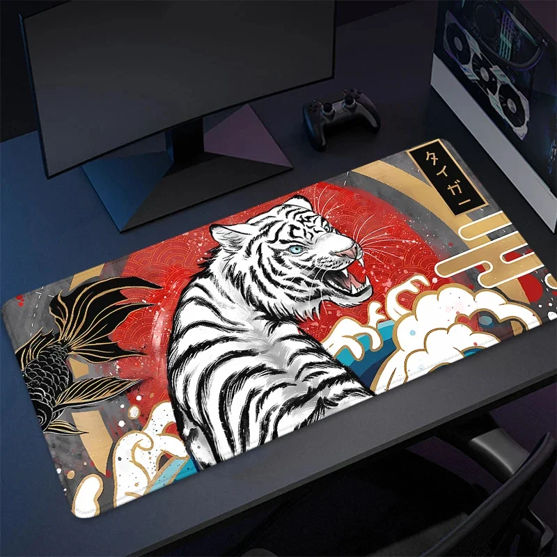 Tiger Waves Mousepad Gamer Mouse Carpet Gaming Pad Office Accessories for Desk Mat Mats Keyboard Mause Computer Speed Rug Mice