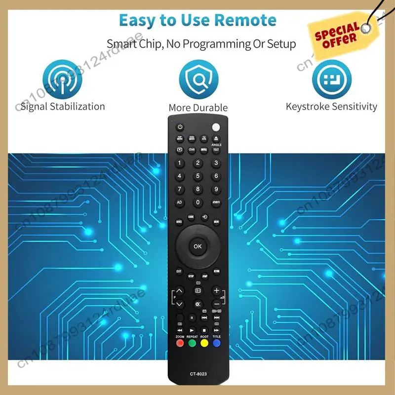 A75T 1 PCS 교체 CT-8023 TV 리모컨 검정색 Toshiba TV 용 배터리 없음 26DL833R 26DL834R 26KL933R 26KL934R 32DL833R