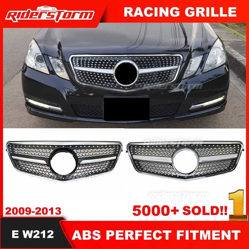 送料無料 ベンツ Eクラス W212 フロントグリルカバー 年 2010 2011 2012 W212 ダイヤモンドグリルメルセデス E クラスセダン