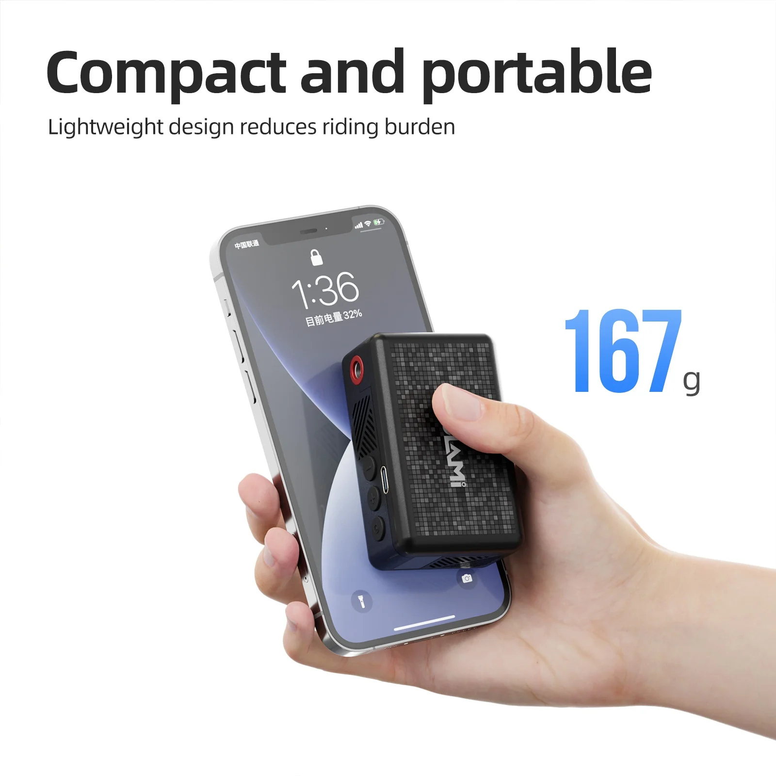 CYCLAMI Portable Tire Inflator - 130PSI Air Compressor For Car Tires With Pressure Gauge