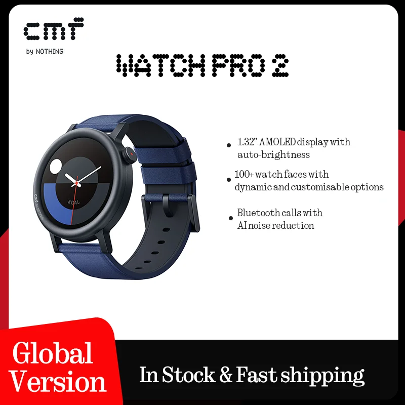 Global Version CMF by Nothing Watch Pro 2 1.32" AMOLED Bluetooth 5.3 BT Calls with AI Noise Reduction GPS Smartwatch Smart Watch