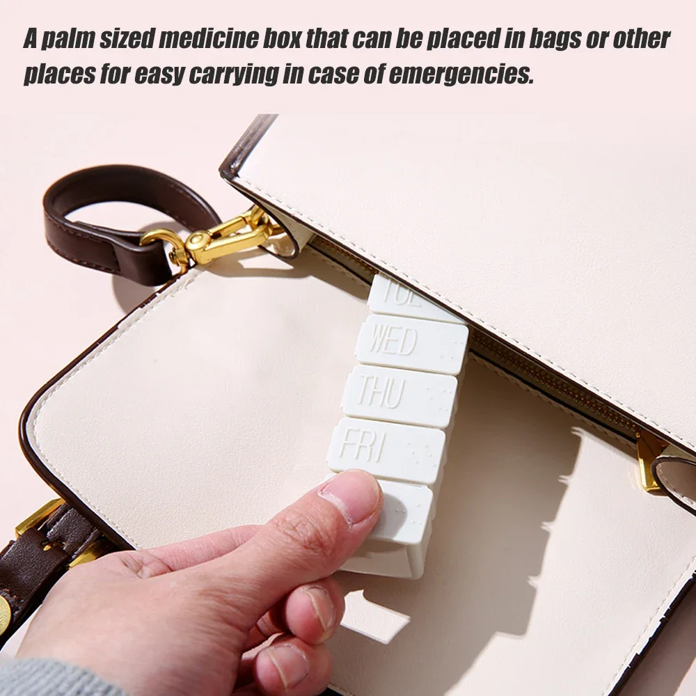 Compact 7-Day Travel Pill Organizer for Vitamins and Supplements