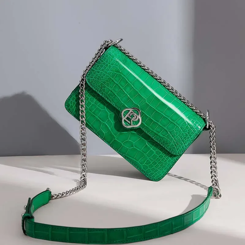 ouluoer crocodile female bag fashion crocodile leather female one shoulder bag women flap