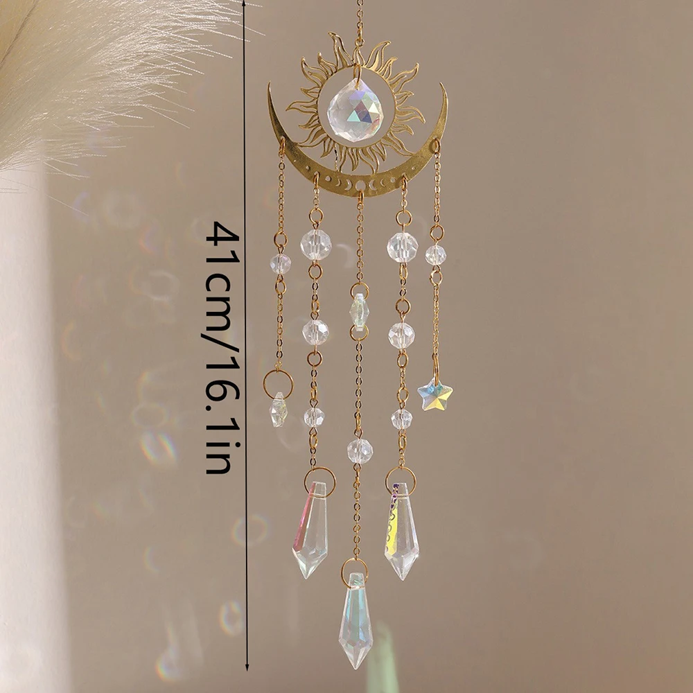Crystal Pendant Sun Catcher 1PC Outdoor Garden Hanging Ornament Room Ceiling Hanging Ornament