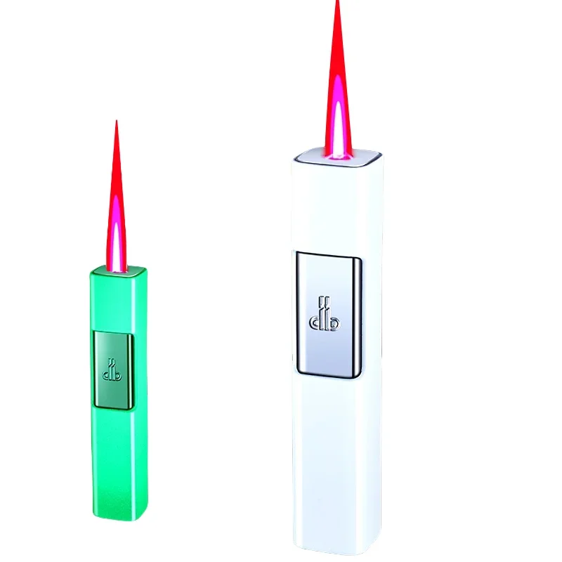 Mini Inflatable Windproof Butane Lighter Pink Jet Flame Luminous Cigarette Lighter Metal Electronic Lighters Smoking Accessories