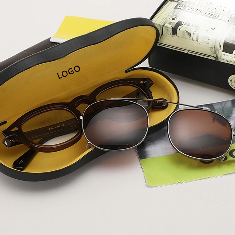 Clip On Sunglasses Man Johnny Depp Lemtosh Eyeglasses Frame Polarized Lens Woman Luxury Brand Vintage Acetate Driver's Shade