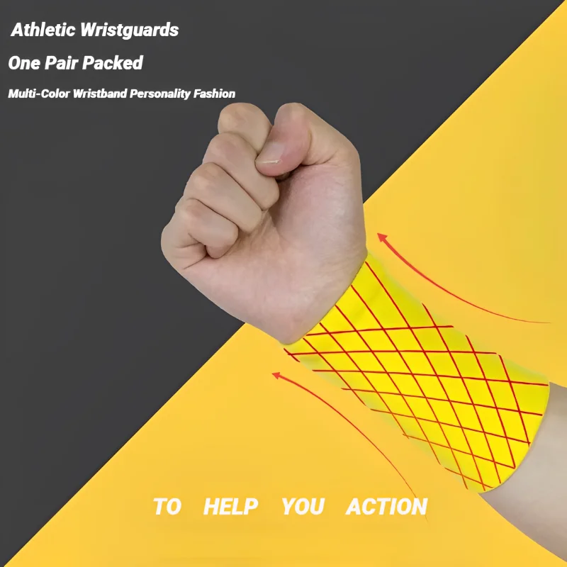 High Elastic Comfortable Athletic Wrist Sweatband - Pressure Protection for Sports & Fitness