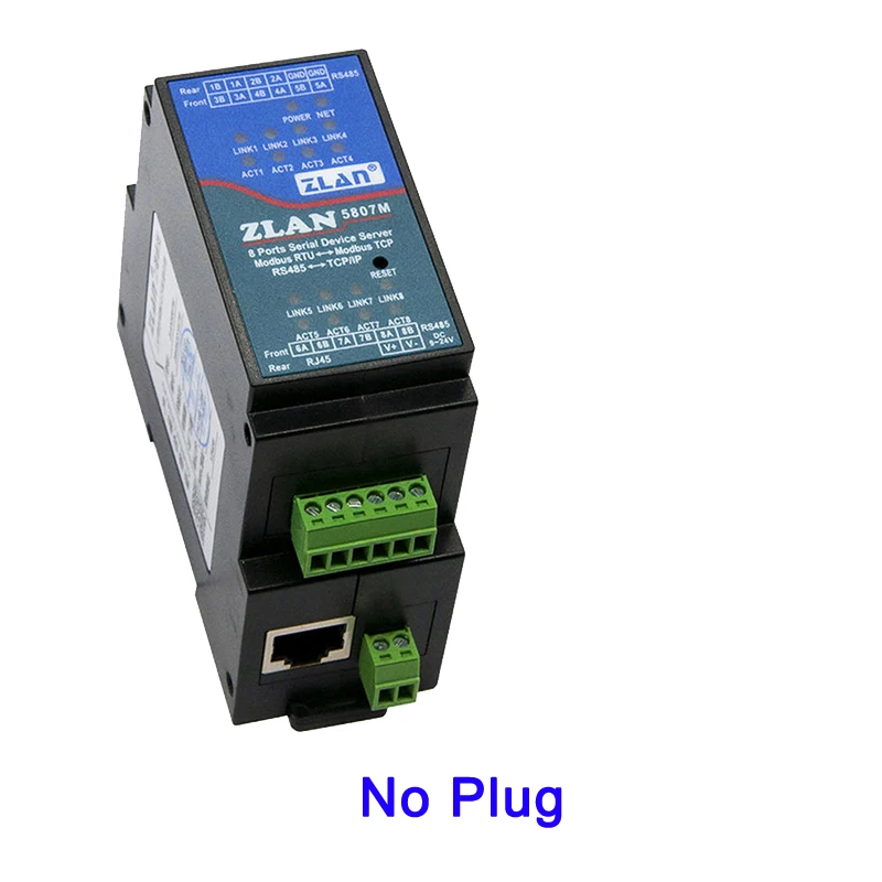 ZLAN5807M 8포트 RS485 이더넷 TCP IP 모드버스 게이트웨이 RTU에서 TCP MQTT JSON 변환기
