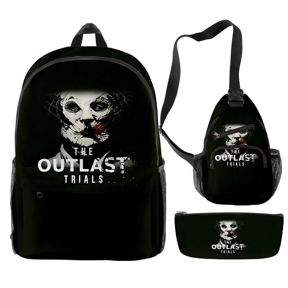 2023 The Outlast Trials Zaini 3 Pezzi Set Zipper Daypack Borsa A Tracolla Unisex Pencil Bag