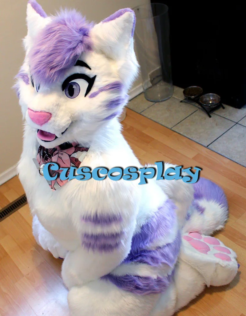 

Long Fur Husky Dog Fox Halloween Fursuit Furry Mascot Costume Suit Cosplay Fancy Dress Adult Outdoor Outfit Fur Suit