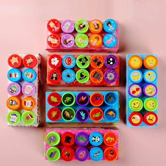 10pcs Assorted Stamps Kids Self-ink Stamps Children Toy Stamps Smiley Face  Seal Scrapbooking DIY Painting Photo Album Decor - AliExpress