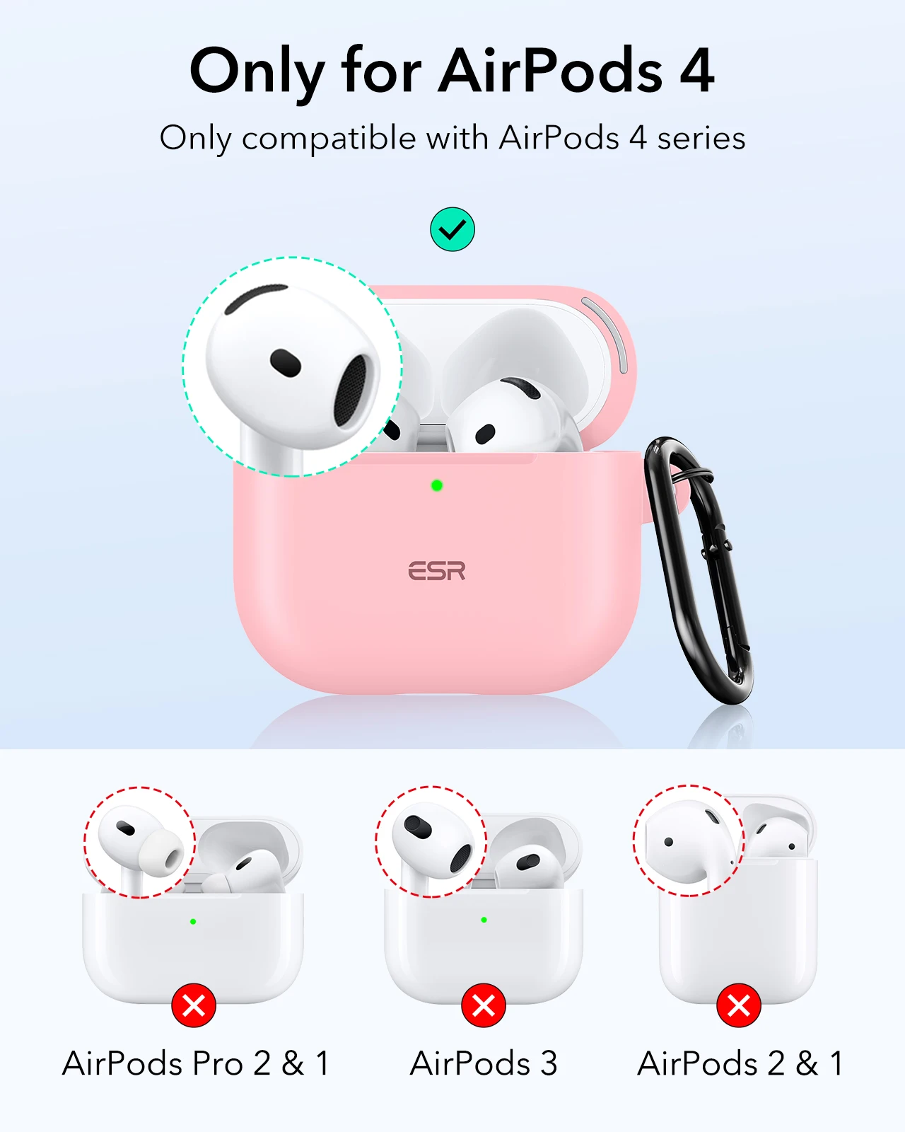 AirPods 4세대(2024)용 ESR AirPods Pro 2세대/1세대(2023)용 MagSafe 이어폰 보호 커버가 포함된  HaloLock 케이스 - AliExpress