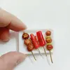 1/6 Scale Dollhouse Miniature Barbecue Roasters Mini BBQ Meat Ball Sausage Food for Doll House Kitchen Play Toys Accessories 4