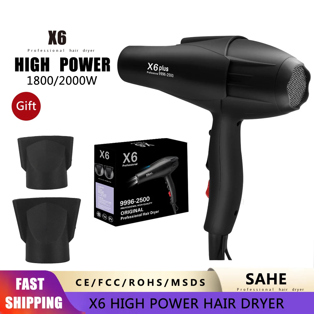 Hair Dryer 2000W Professional Powerful Hair Dryer Fast Heating Hot And Cold Adjustment Ionic Air Blow Dryer with Air Collecting adjustment lcd hair curler ceramic glaze lengthening temperature hair curl irons professional hair styling tools