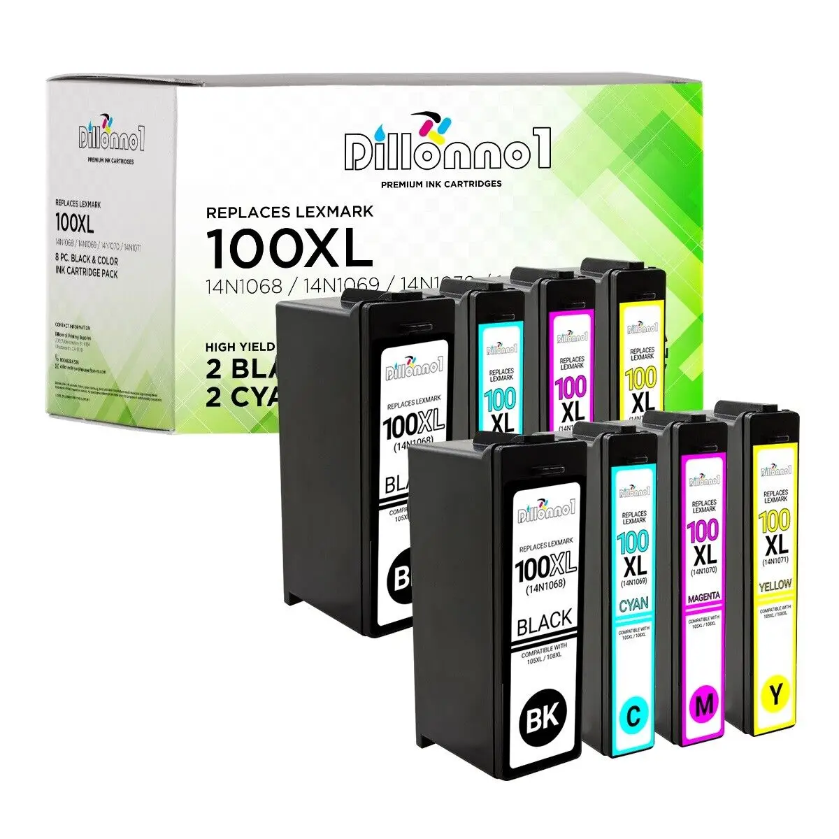 8 PK для Lexmark 100 XL картриджи