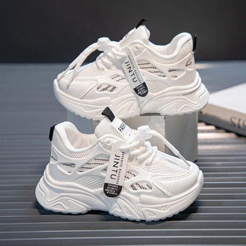 Kid Sneakers Thick Sole Casual Light Running Shoes Boys Girls Comfortable Mesh Chunky Sneaker for Children Walking Footwear kids shoes