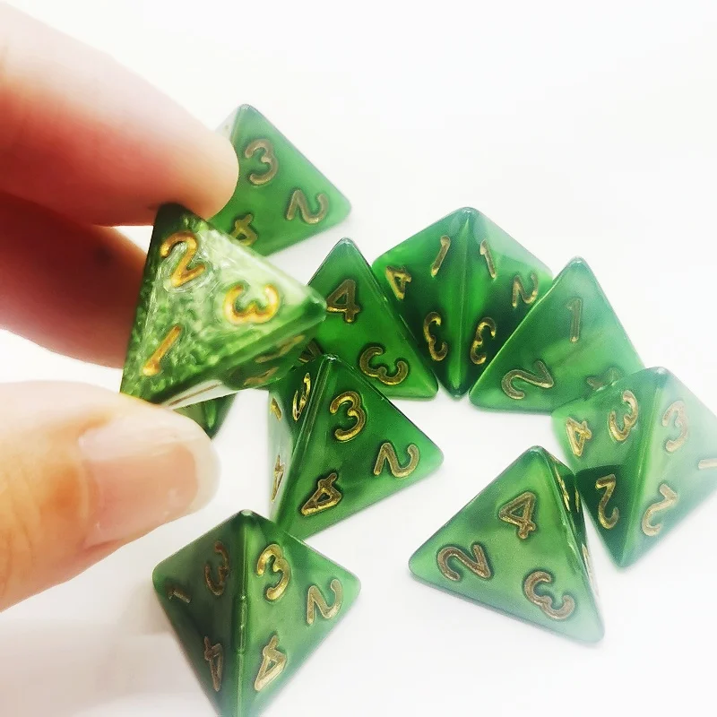 Acrylic Dice Set Polyhedral 4 Faces Dice Faces And Gestures Board game Transparent For DND Or COC Game 10Pcs /Set