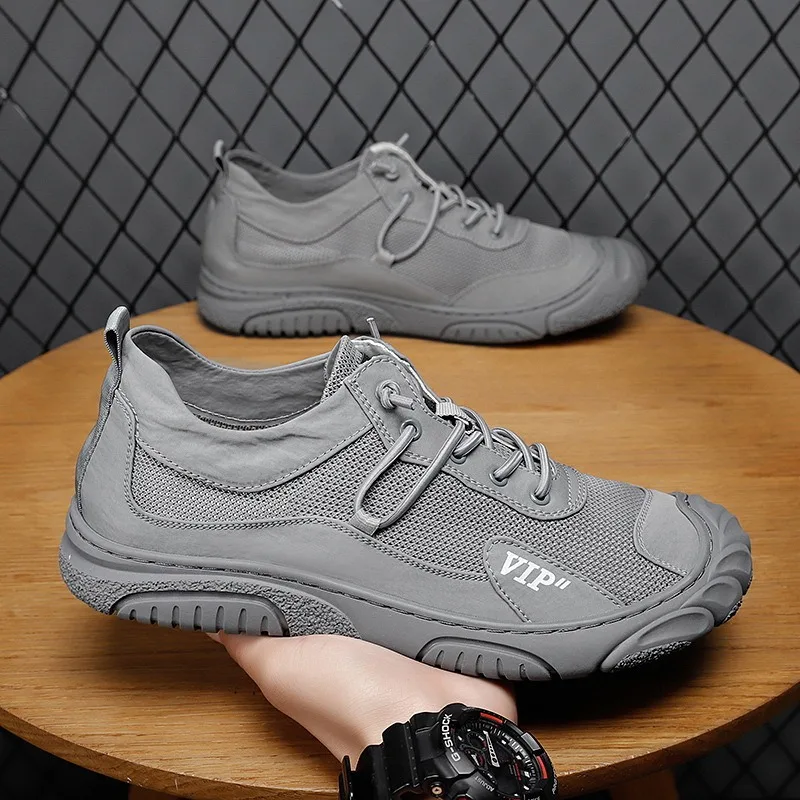 

Men's Sneakers Summer Mesh Breathable Casual Shoes Outdoor Non Slip Hiking Shoes for Men Lace Up Running Shoes Zapatillas Hombre