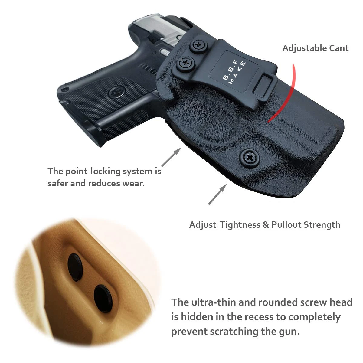B.B.F Make Ruger SR9C Holster - Ruger SR40C Holster IWB Kydex Holster Custom Fit: Ruger SR9C / Ruger SR40C Pistol 4