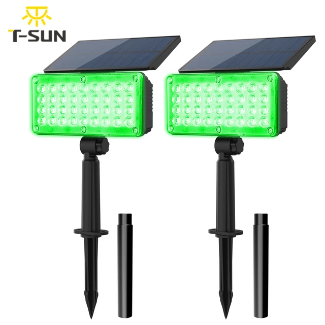 Foco LED Solar exterior jardin IP65 Luz Verde