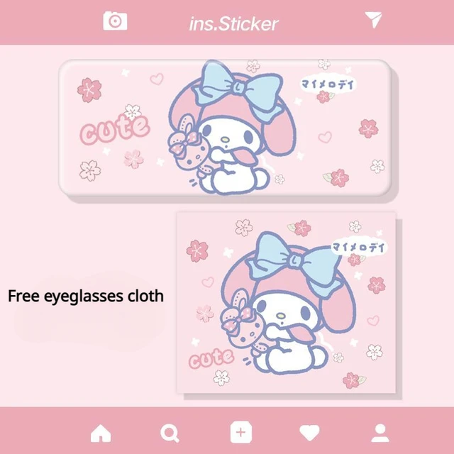 Sanrio Anime Kawaii Cinnamoroll Kuromi Eyeglass Case Cute Cartoon Simple Portable Glasses Case