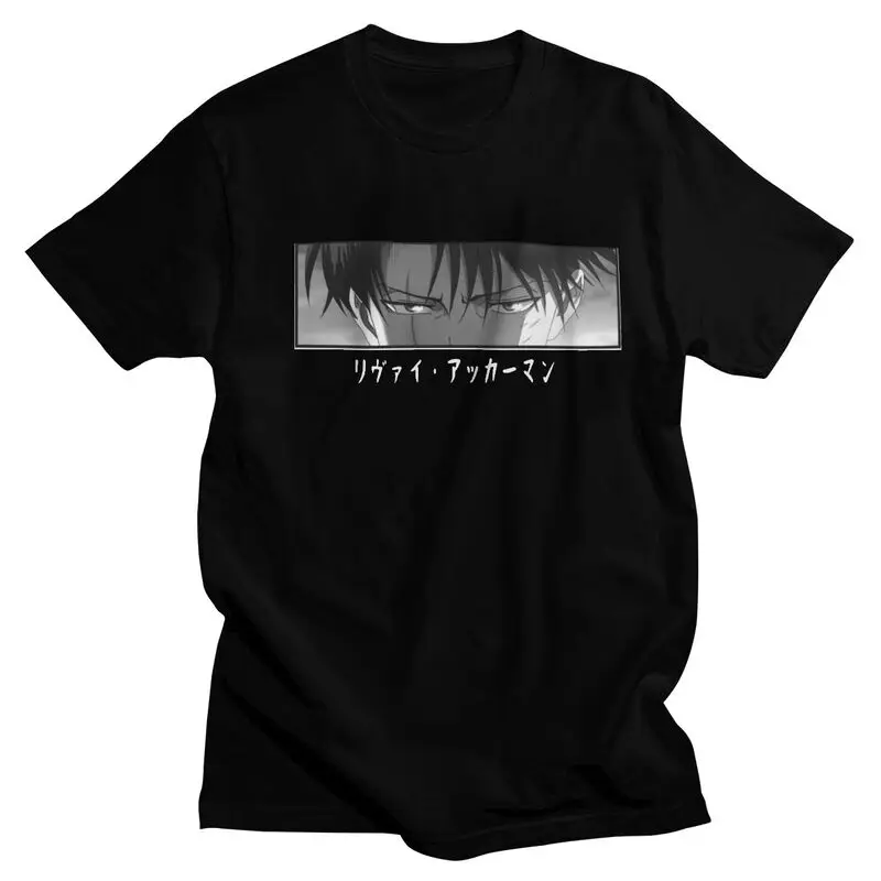 

Attack On Titan Tshirt for Men Short Sleeve Streetwear T Shirt Classic Anime Manga AOT Levi Ackerman T-shirt Cotton Tee Tops