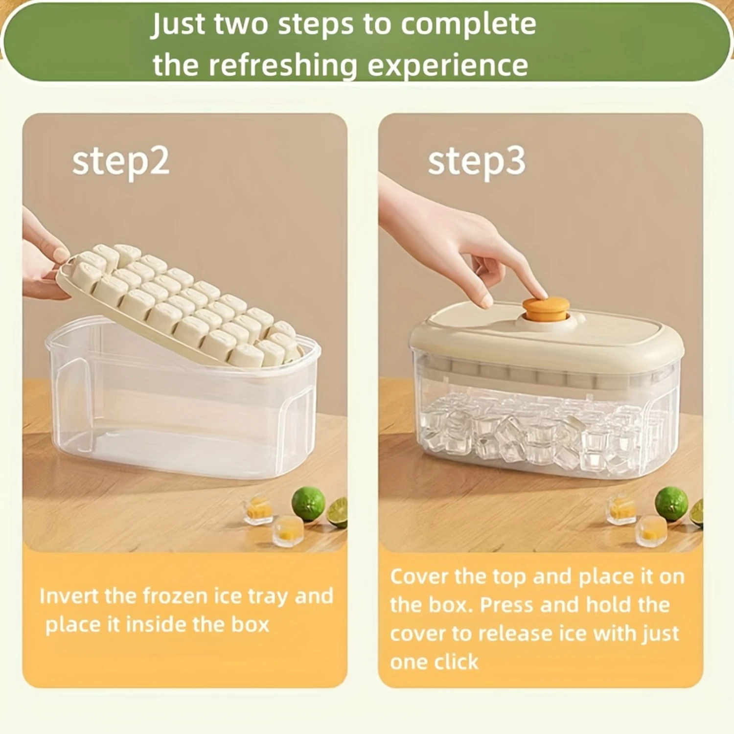 Multi-Compartment 2-In-1 Ice Cube Tray With Lid-28/56 Compartments, Easy Press & Release, Bpa-Free Plastic, Perfect For Free