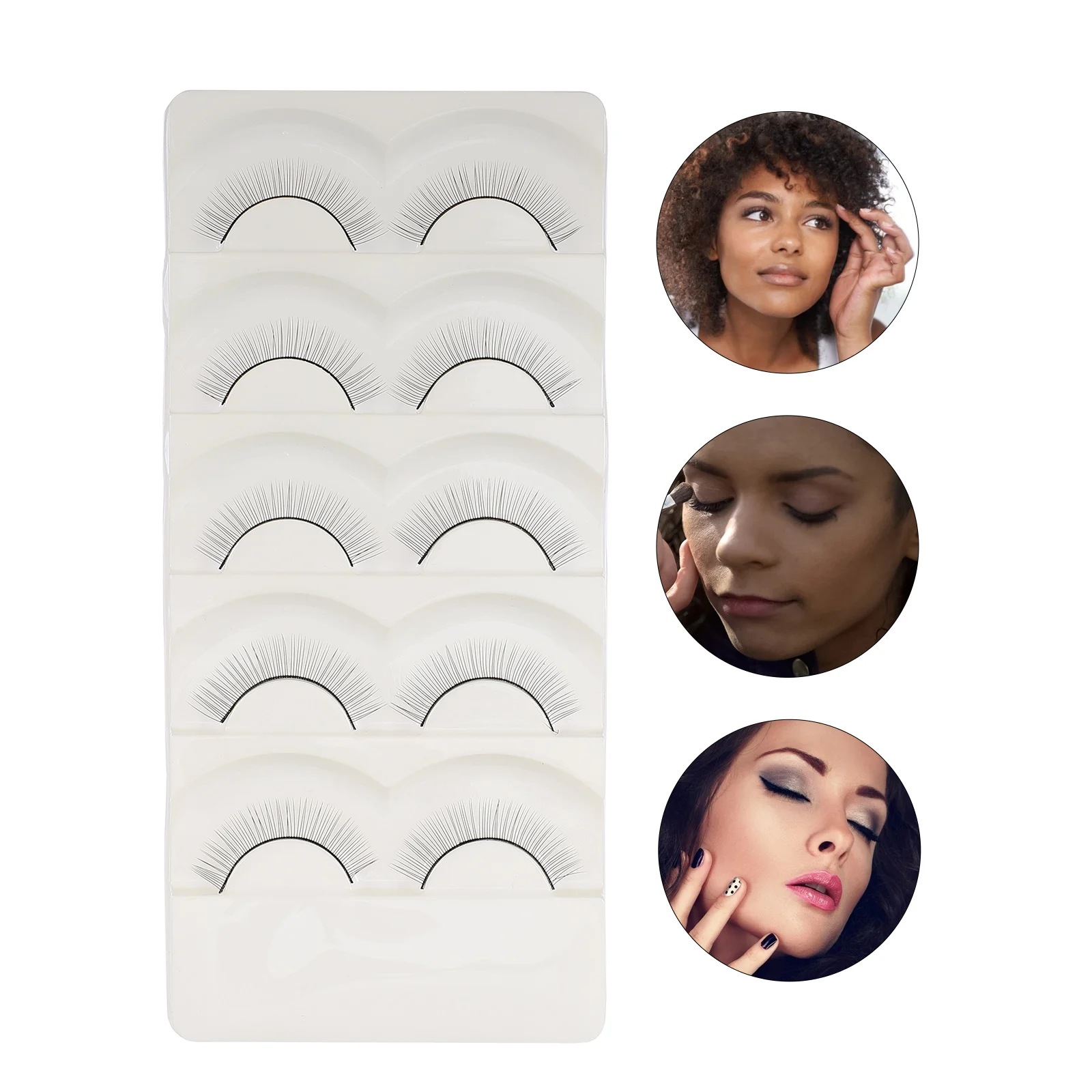 

5 Pairs Fake Eyelashes Training Extensions for False Strip Practice Fiber Supplies