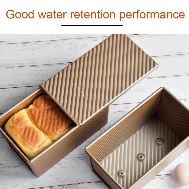 

Steel Non-stick Bellows Cover Toast Box Mold Rectangular Loaf Pan Carbon Bread Pastry Mold Eco-Friendly Baking Tools for Cakes