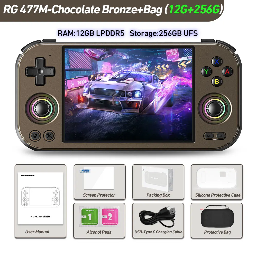 ANBERNIC RG477M Retro Handheld Game Console 4.7-inch LTPS 64