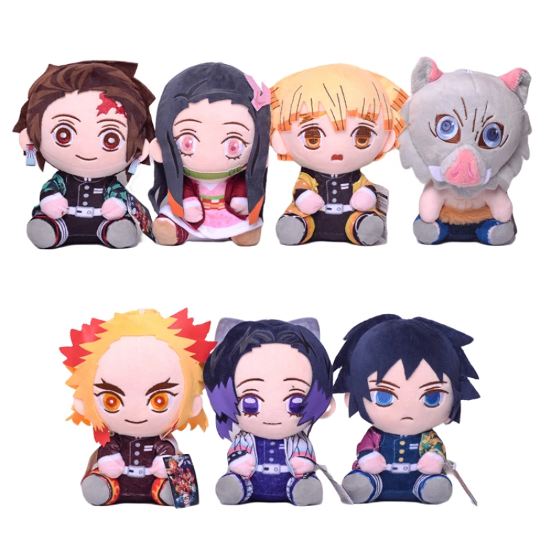 Anime Giapponese Demon Slayer Peluche Peluche Cartoon Figure Manga Dolls Kimetsu Tanjirou Nezuko Bambini Regali Di Compleanno Decor