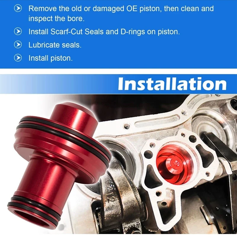 Accumulator Piston Kit Anodized Aluminum Billet Accumulator Piston Kit Fit for Chrysler 42RE, 42RH, 46RE, 46RH, 47RE, 47RH, 48RE, A727, A904 22841-04K