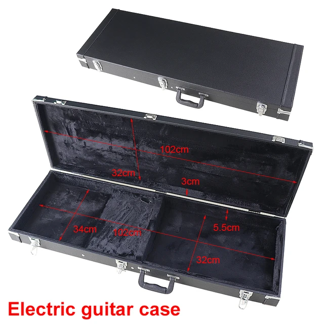 Rectangle Wood Guitar Hardcase Black Electric Guitar/ Electric Bass
