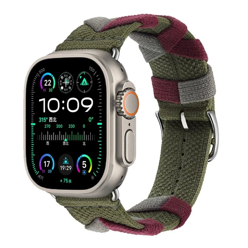 Nylon Strap for Apple Watch Ultra 2 49mm 9 7 8 45mm 41mm Logo Bridon Single Tour Bracelet for IWatch SE 6 44mm 42mm 3 38mm 40mm