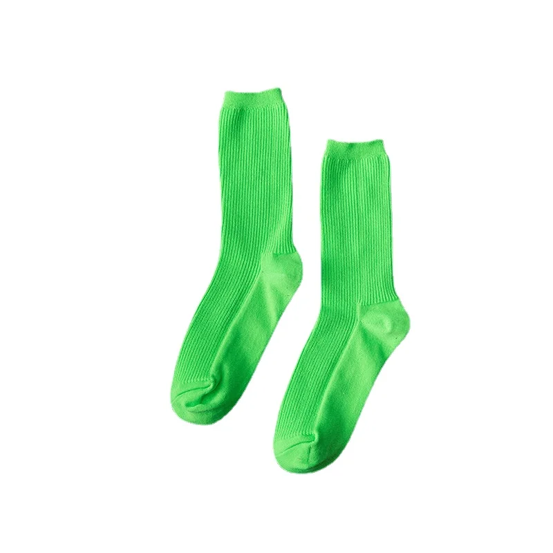 Klein Blue Women's Retro Fashion Crew Socks - Harajuku Style in Trendy Solid Colors