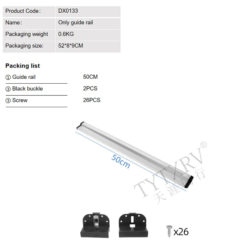 RV Table Leg TYTXRV RV Modification Parts Caravan Trailer Aluminium Alloy Detachable Folding Table Leg Guide Rail