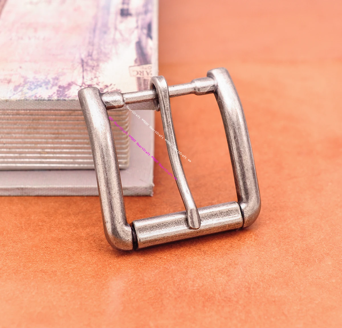 40MM Heavy Duty Men Antiqued Silver Metal Cowboy Single Prong End Bar Buckle Heel Bar Roller Leathercraft Belt Buckle