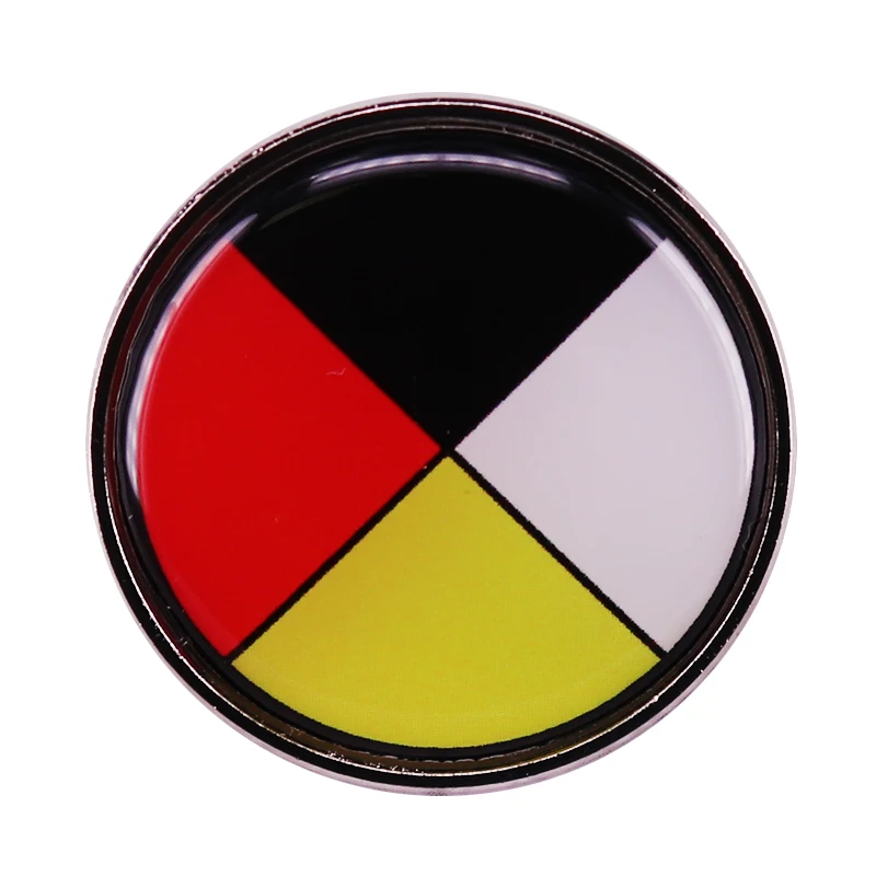 Four Directions Medicine Wheel lapel Pin NativeX American Protest Pins