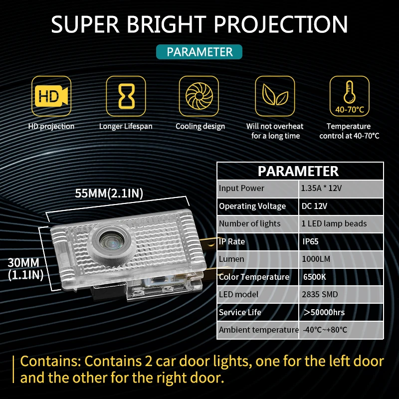 LED 자동차 도어 웰컴 로고 프로젝터, 고스트 섀도우 램프 액세서리 Saab 9-3 93 2003-2010 2012 Saab 9-5 95 1998-2011, 차량 용품