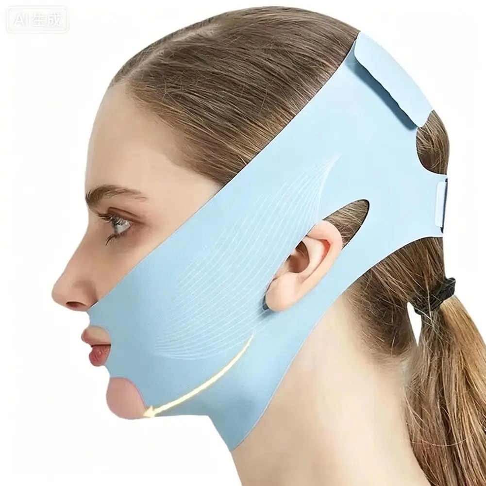Maschera per il Viso Modellante e Rassodante, Traspirante ed Elastica, a Forma di V, per Uso Durante il Sonno e il Relax - immagine 2