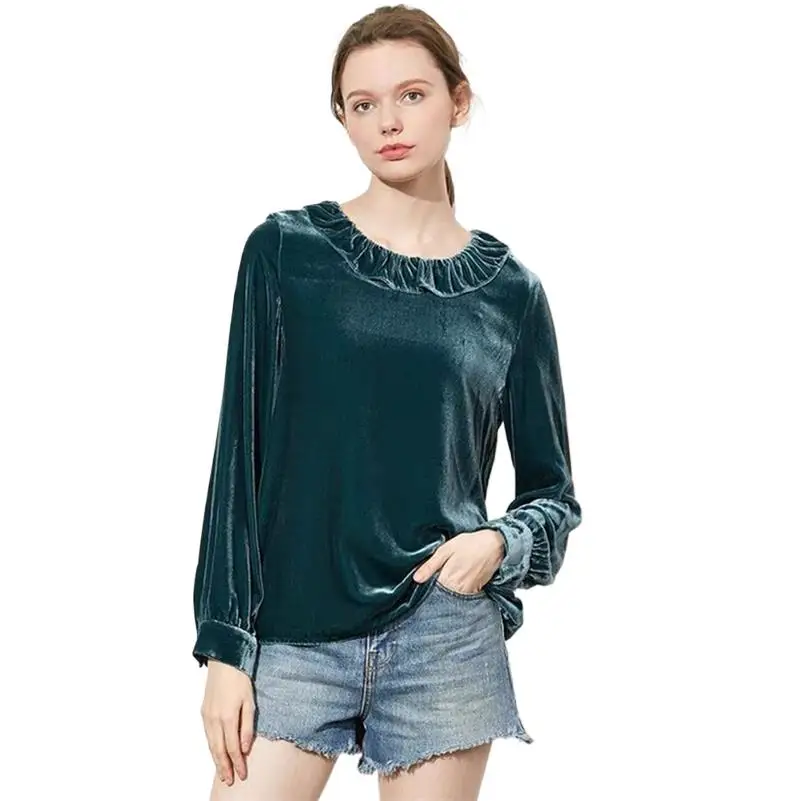 

Ruffled Collar Pullovers Fashion Women' Tops Casual Loose Long Sleeve Shirts Ladies Party Elegant Tops fall clothes for women