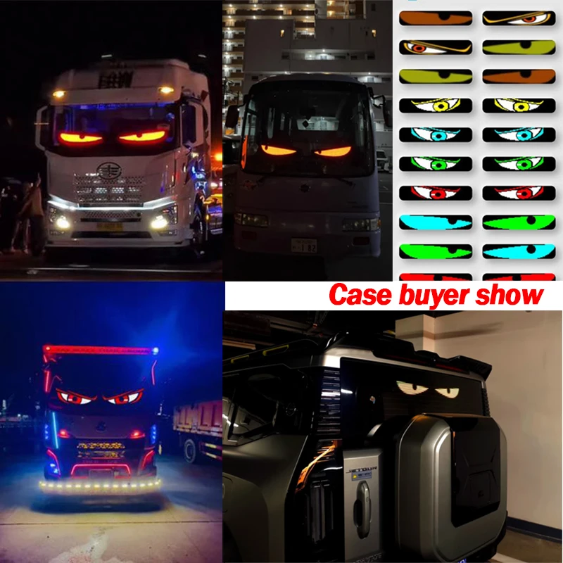 120-200cm RGB LED Car Matrix Pixel Panel Waterproof Display Screen Flexible Dynamic Demon Eyes Lamp Decorative Night Light 6