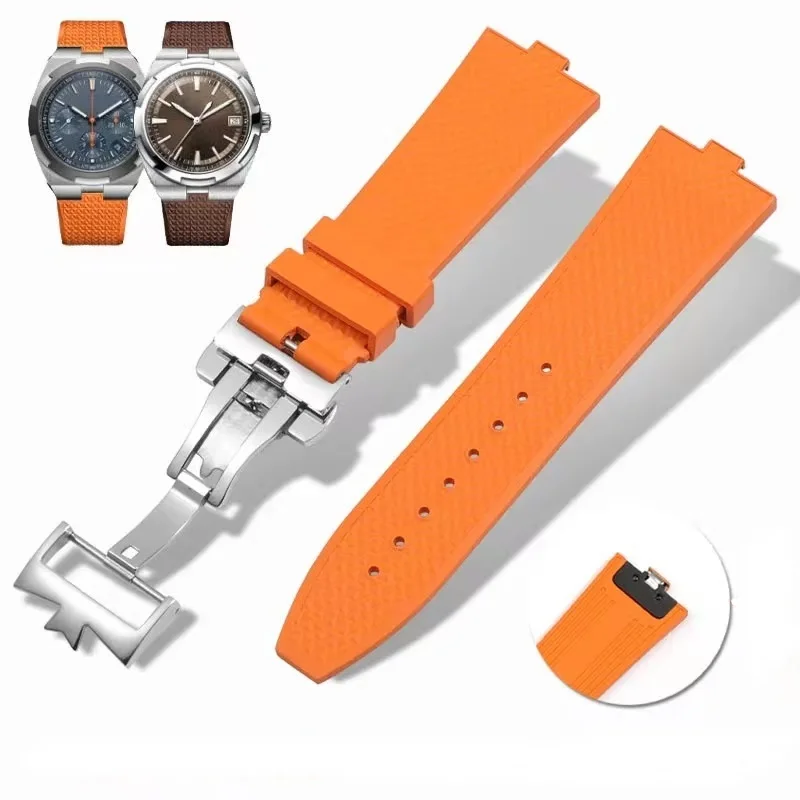Cinturino In Fluorurubber Premium Per Vc Vacheron Contin Overseas 4500V 4600V 5500V 6000V Accessori Braccialetto Di Ricambio Per Orologio