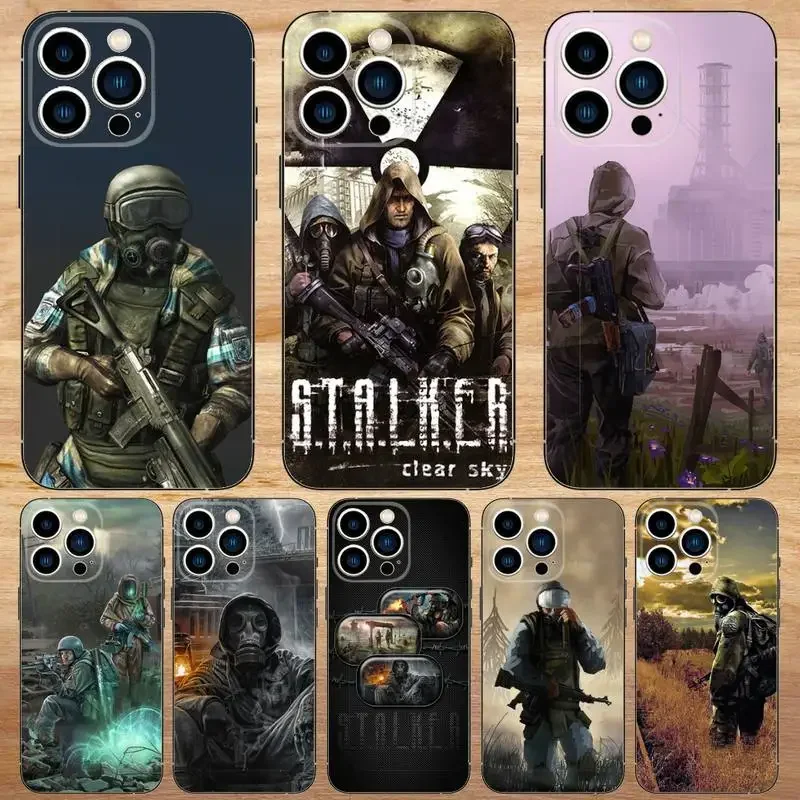 Custodia Per Telefono Game Stalker Clear Sky Per Iphone15,14,13,12,11,Pro,Max,Plus,Mini,X,Xs,Xr,8,7,6,S,Plus,Se Custodia Morbida Nera