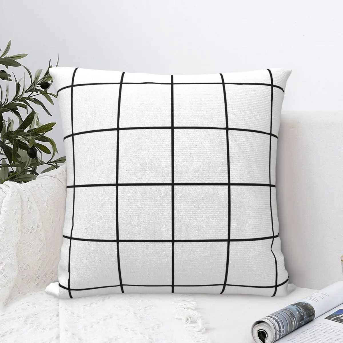 

Black And White Grid Pillowcase Pillow Case Cushion Cover Home Sofa Car Decorative Throw Pillow Decor kussensloop Anime